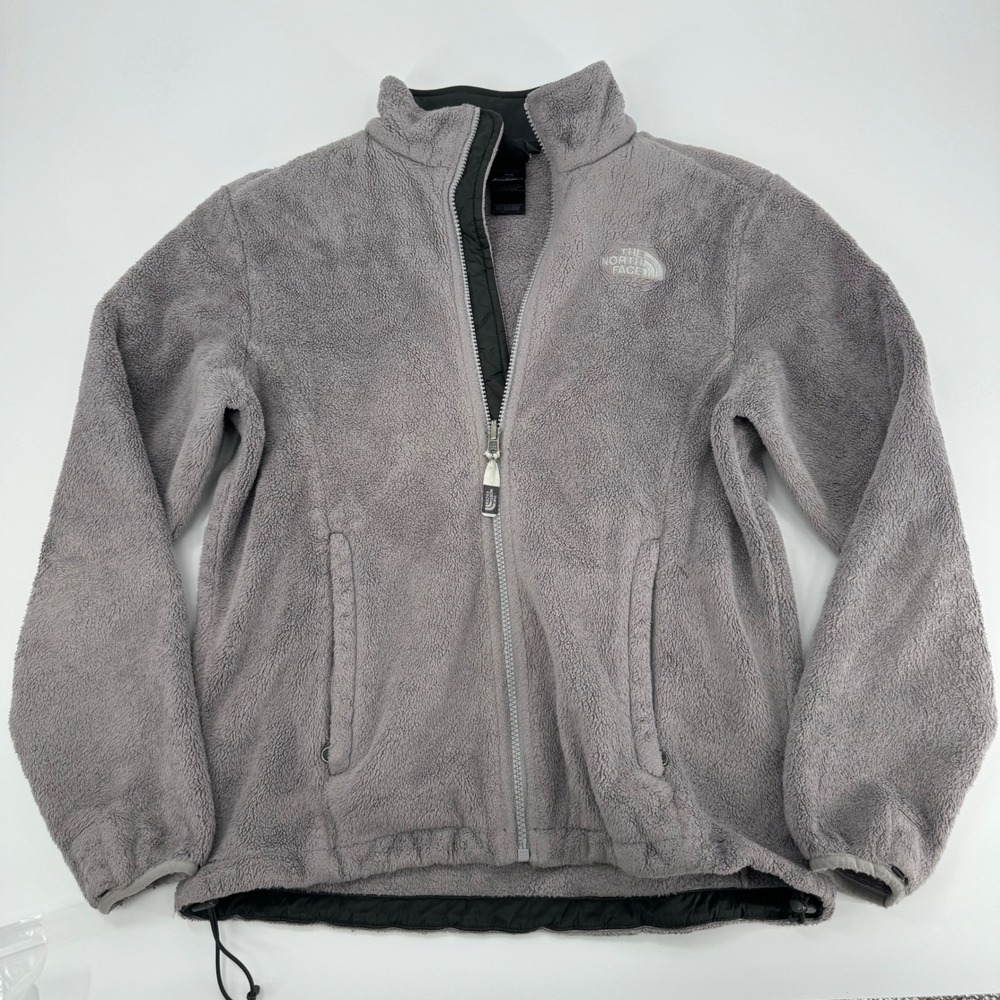 The North Face Women's Fleece Jacket M Fuzzy Zip Up Gray